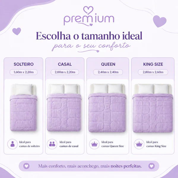 Tamanhos disponíveis
